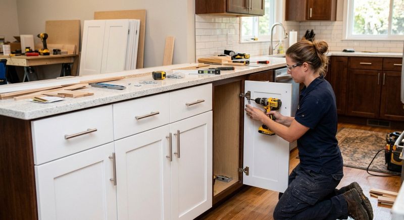 Cherry Cabinet Refacing in Waco, TX